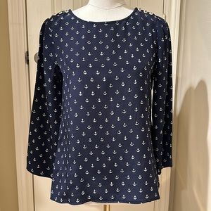 JCREW 100% Silk Boatneck Top